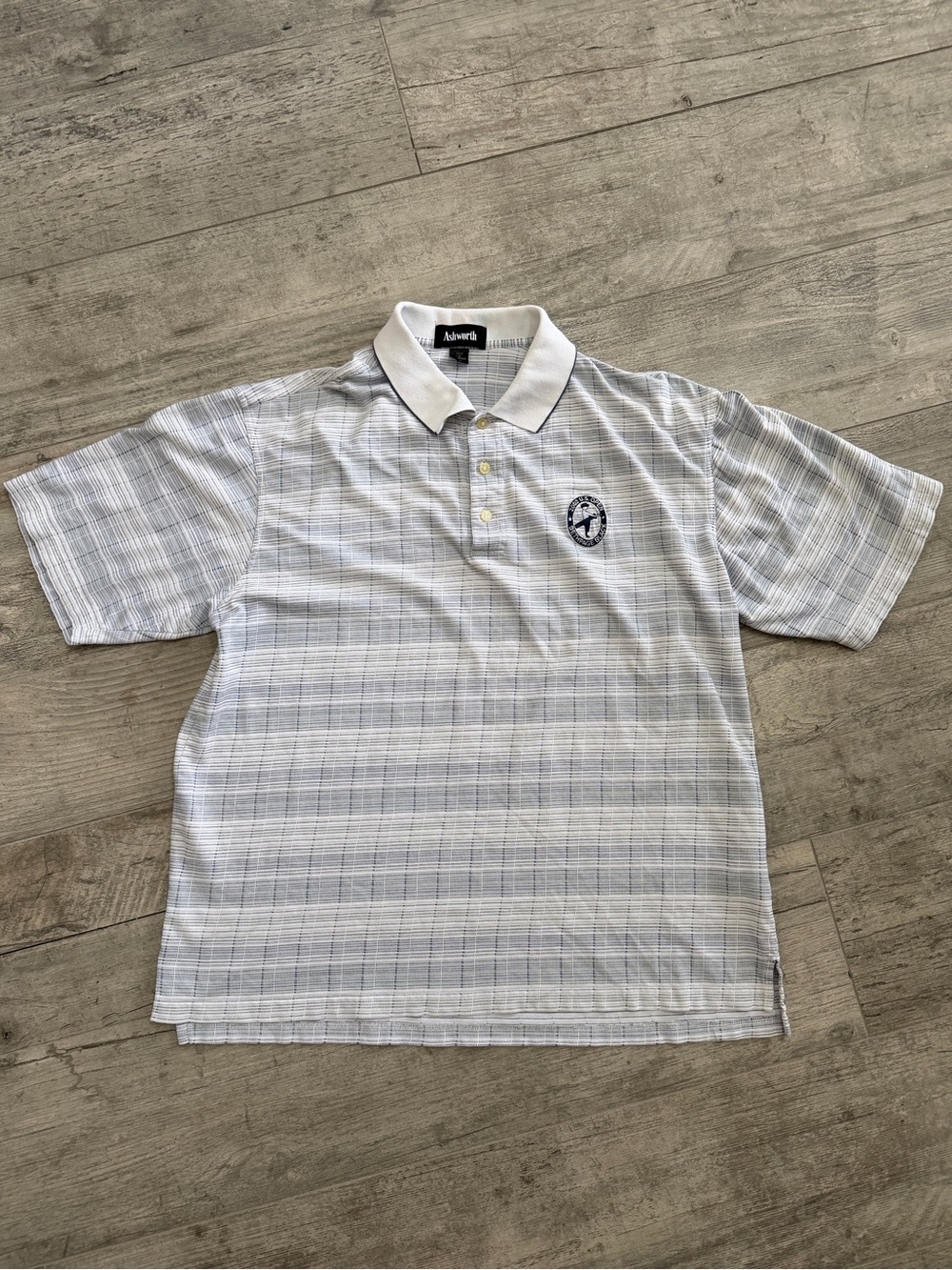 Ashworth Vintage Classic Golf Polo Shirt 2002 US Open Bethpage Black Sz L
